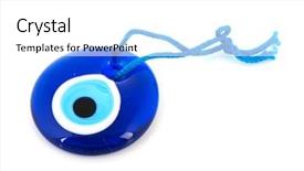  Presentation with evil - Slides enhanced with turkish evil eye on white background and a white colored foreground
