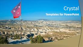  Presentation with cappadocia - Presentation theme with turkish-flag-flutters background and a teal colored foreground