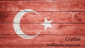  Presentation with oak wood texture and - Slide deck having turkish flag on wood texture background and a red colored foreground
