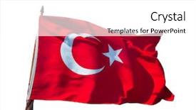  Presentation with turkish - Presentation theme with turkish flag waiving isolated background and a white colored foreground