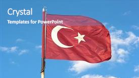  Presentation with asia history - Slide deck featuring turkish history the half-moon background and a teal colored foreground