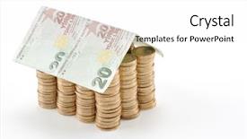  Presentation with stack - Beautiful slide deck featuring turkish lira banknote roof backdrop and a white colored foreground