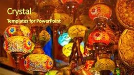  Presentation with turkish - Slide deck with turkish mosaic lamp oriental traditional background and a tawny brown colored foreground