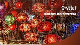  Presentation with mosaic - Cool new slide deck with turkish mosaic lamp oriental traditional backdrop and a tawny brown colored foreground