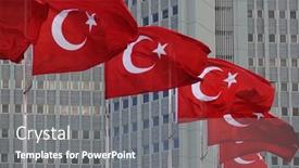  Presentation with turkish - Theme with turkish-national-flags-waving background and a gray colored foreground