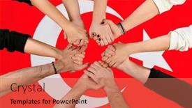  Presentation with elections - Presentation design with turkish-people-united-for-elections background and a coral colored foreground