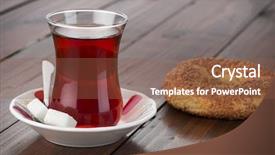  Presentation with bagel - Slides enhanced with turkish tea and bagel background and a tawny brown colored foreground