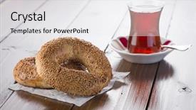  Presentation with bagel - Amazing slide deck having turkish tea and bagel backdrop and a white colored foreground