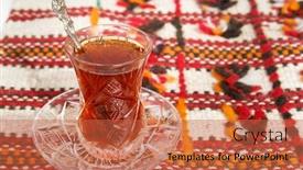  Presentation with turkish - Presentation theme consisting of turkish-tea-on-turkish-patterned background and a red colored foreground