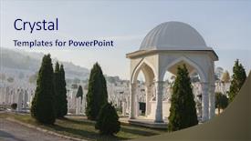  Presentation with cemetery - Cool new PPT layouts with turkish war - graves at cemetery backdrop and a  colored foreground