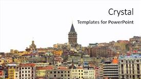  Presentation with ottoman history istanbul of sultan - Cool new slide set with turkiye - image of istanbul - galata backdrop and a  colored foreground