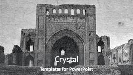  Presentation with persian - Presentation theme consisting of factory - old cement plant preheating tower background and a light blue colored foreground