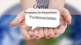  Presentation with country turkmenistan - Beautiful slide set featuring turkmenistan written on a speechbubble backdrop and a lemonade colored foreground