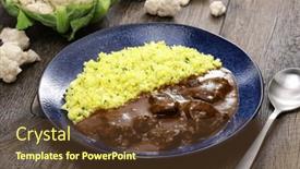  Presentation with cauliflower - PPT layouts enhanced with turmeric-cauliflower-rice-and-beef background and a tawny brown colored foreground