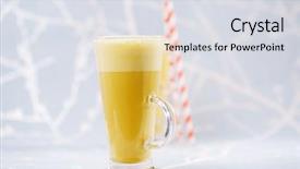  Presentation with milk powder - Beautiful slides featuring turmeric latte a golden twist backdrop and a sky blue colored foreground