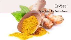  Presentation with root - Colorful slide set enhanced with turmeric-powder-and-root backdrop and a lemonade colored foreground