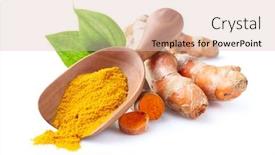  Presentation with turmeric - Slides enhanced with turmeric-powder-and-root background and a lemonade colored foreground