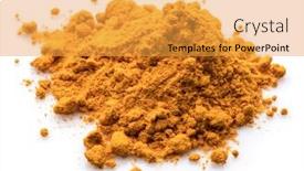  Presentation with curcuma - Audience pleasing PPT theme consisting of turmeric-powder-or-curcuma-powder backdrop and a gold colored foreground