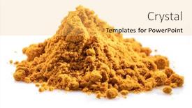  Presentation with curcuma - Colorful PPT theme enhanced with turmeric-powder-or-curcuma-powder backdrop and a yellow colored foreground