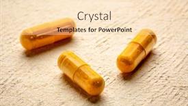  Presentation with root - Presentation theme featuring turmeric-root-powder-capsules-closeup background and a lemonade colored foreground