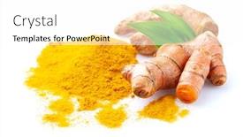  Presentation with root - Presentation design enhanced with turmeric-root-with-leaves background and a white colored foreground