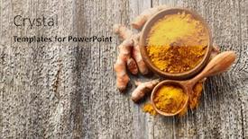  Presentation with turmeric - Amazing presentation having turmeric-root-with-powder backdrop and a coral colored foreground