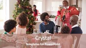  Presentation with black family - PPT layouts with turn - black grandfather opening champagne background and a coral colored foreground