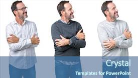  Presentation with sacred geometry symbol collage - Audience pleasing presentation theme consisting of turn - collage of handsome senior man backdrop and a ocean colored foreground