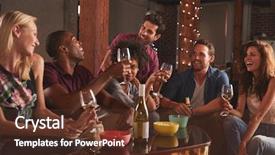  Presentation with friends - Colorful PPT layouts enhanced with turn - happy young adults friends having backdrop and a tawny brown colored foreground