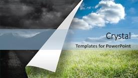  Presentation with sun rising over north america - PPT layouts featuring turn - sunny background over stormy background background and a light blue colored foreground