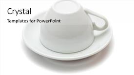  Presentation with isolated paw prints over white - Slides consisting of turn - upside-down cup over saucer isolated background and a white colored foreground