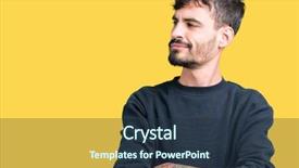  Presentation with man lust - Slides consisting of turn - young handsome man over isolated background and a tawny brown colored foreground