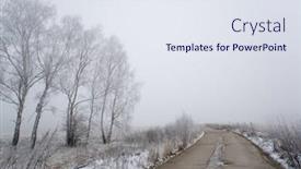  Presentation with foggy - Cool new presentation theme with turn-of-concrete-road backdrop and a sky blue colored foreground