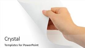  Presentation with scroll paper - Presentation design consisting of turn page - hands and paper scroll isolated background and a white colored foreground