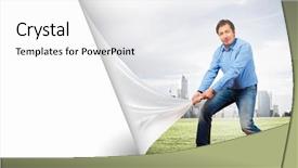  Presentation with handsome - Presentation featuring turn page - image of adult handsome man background and a white colored foreground