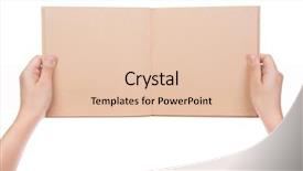  Presentation with vintage women - PPT theme consisting of turn page - women hand holding vintage book background and a lemonade colored foreground