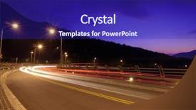  Presentation with sunset - Colorful PPT theme enhanced with turn time - sunset and mountain road backdrop and a navy blue colored foreground