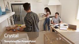  Presentation with teenagers - Amazing presentation design having turn time - teenagers making lunch and studying backdrop and a  colored foreground