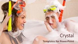  Presentation with dance beautiful couple dancing ballroom - Colorful slide set enhanced with turn up - young beautiful couple is enjoying backdrop and a lemonade colored foreground