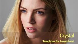  Presentation with passed away - Colorful presentation theme enhanced with turn up - young blonde woman looking away backdrop and a tawny brown colored foreground