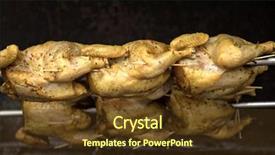  Presentation with grilled - Beautiful PPT layouts featuring turn up heat - close up chickens grilled backdrop and a tawny brown colored foreground
