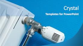  Presentation with heat - PPT layouts consisting of turn up heat - radiator closeup with valve background and a gray colored foreground