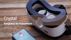  Presentation with realidad virtual - Amazing slide set having turn vision reality - virtual vr glasses goggles headset backdrop and a  colored foreground