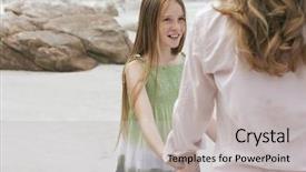  Presentation with beach - Colorful presentation theme enhanced with hot psychedelic red and yellow paint background backdrop and a gold colored foreground