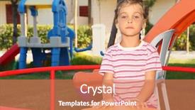  Presentation with playground - Slide set featuring turnaround - serious little girl in pink background and a  colored foreground