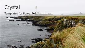  Presentation with scotland - Presentation theme enhanced with turnberry-lighthouse-in-scotland-uk background and a white colored foreground