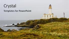  Presentation with scotland - Colorful presentation design enhanced with turnberry-lighthouse-in-scotland-uk backdrop and a light gray colored foreground