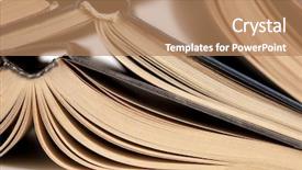  Presentation with page - Theme featuring turned down open books background and a coral colored foreground