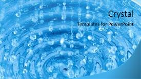  Presentation with save water shower head - PPT layouts featuring turned on ceiling shower head background and a teal colored foreground