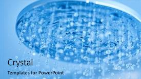  Presentation with head - Theme having turned on ceiling shower head background and a light blue colored foreground